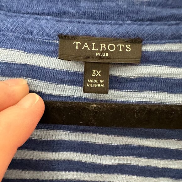 Talbots Plus Size 3X Blue Tee - Picture 5 of 7